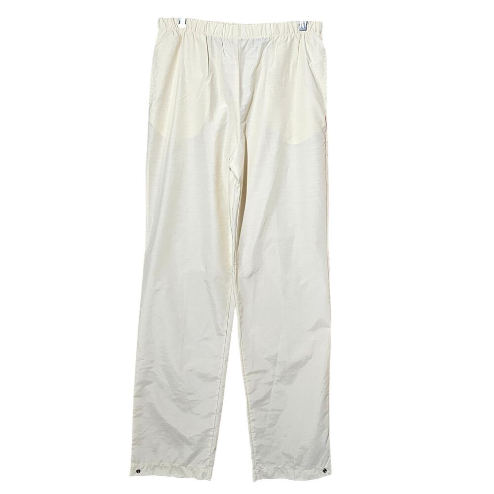 Pierre Cardin Cream Nylon Blend Pull On Pants Size Small
